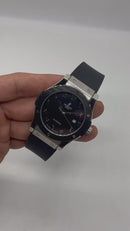 Hublot Classic Fusion Aço 45mm, Mostrador Preto, Sifras Árabe