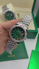 Rolex DateJust 41/36mm Aço, Mostrador Verde, Pulseira Oyster