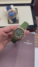 Patek Philippe Aquanaut 41mm Aço/Rose Mostrador Verde