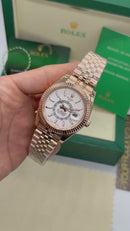 Rolex Sky-Dweller - 42mm Aço/Rose - Pulseira Jubilee