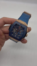Hublot Spirit Of Big Bang 42mm, Aço/Rose Mostrador Azul Esqueleto