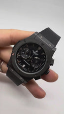 Hublot Classic Chrono OxiBlack 45mm Mostrador Preto Bisel Aço