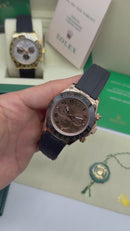 Rolex Daytona 40mm Rose Mostrador Marrom Luneta Preta