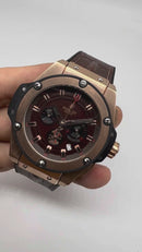 Hublot King Power 48mm - Rosè - Mostr  Marro - Puls. Borracha e Couro