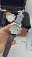 Panerai Luminor Marina 44 mm Aço Mostrador Branco - Pulseira Nylon/Couro