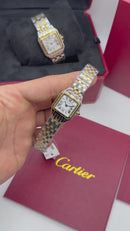 Cartier Panthère - Aço/Dourado - 23mm/29mm - Mostrador Branco