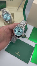 Rolex Day-Date Presidente 40mm Aço Mostrador Azul
