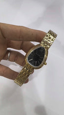 Bvlgari SERPENTI SEDUTTORI 33mm Dourado - Mostrador Preto - Bezel Crav.