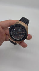 Hublot King Power 48mm Aço/Rose, Mostrador Preto