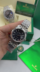 Rolex Datejust Aço 41mm, Mostrador Cinza, Pulseira Jubilee - CLONE